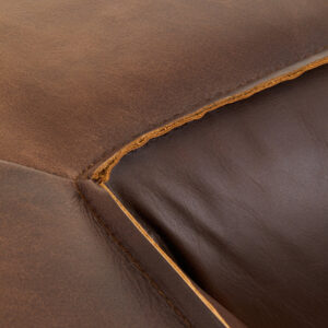 King Three Seater Antique Brown Leather Sofa
