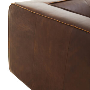 King Three Seater Antique Brown Leather Sofa