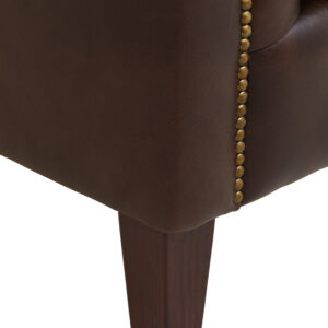 King Three Seater Dark Brown Leather Modern Chesterfield Sofa