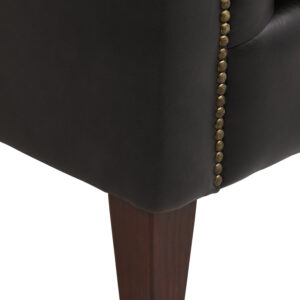 King Three Seater Modern Chesterfield Black Leather Sofa