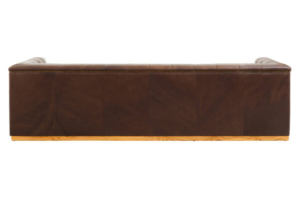 King Three Seater Modern Chesterfield Dark Brown Leather Sofa