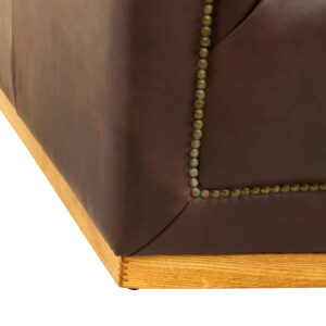 King Three Seater Modern Chesterfield Dark Brown Leather Sofa
