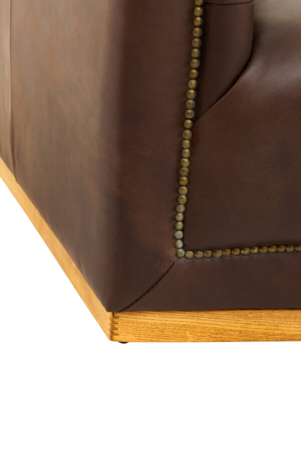 King Three Seater Modern Chesterfield Dark Brown Leather Sofa