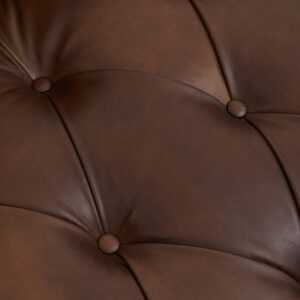 King Three Seater Modern Chesterfield Dark Brown Leather Sofa