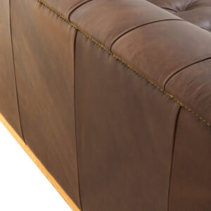King Three Seater Modern Chesterfield Dark Brown Leather Sofa