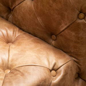 Hoxton Brown Leather Left Arm Modern Chesterfield Sofa