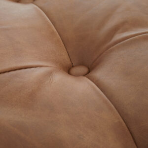 Hoxton Brown Leather Rectangle Chesterfield Ottoman