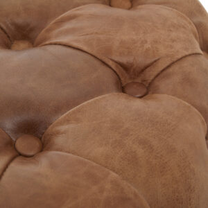 Hoxton Tufted Leather Round Ottoman