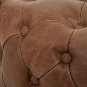 Hoxton Tufted Leather Round Ottoman