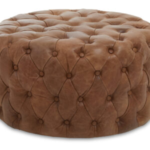 Hoxton Tufted Leather Round Ottoman