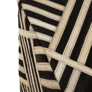 Bosie Safira Black And White Stripe Leather Pouffe
