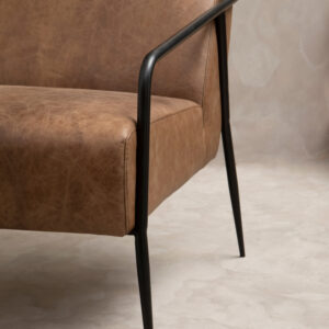 Hoxton Brown Leather Lounge Chair With Reclined Profile