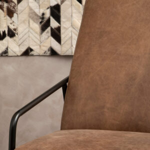 Hoxton Brown Leather Lounge Chair With Reclined Profile