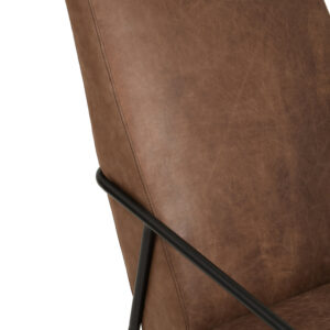 Hoxton Brown Leather Lounge Chair With Reclined Profile