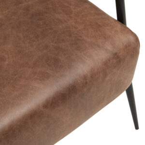 Hoxton Brown Leather Lounge Chair With Reclined Profile