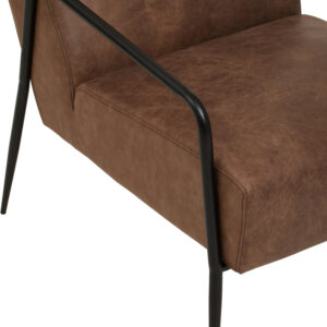 Hoxton Brown Leather Lounge Chair With Reclined Profile