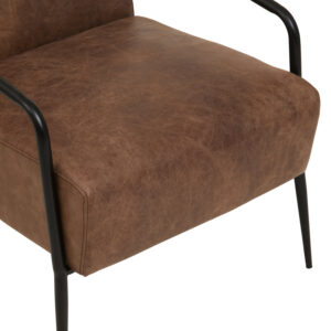 Hoxton Brown Leather Lounge Chair With Reclined Profile