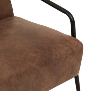 Hoxton Brown Leather Lounge Chair With Reclined Profile