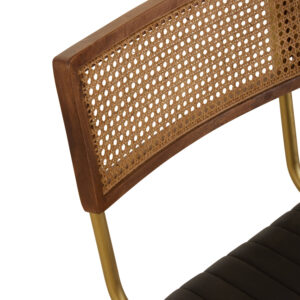 Buffalo Black Leather Dining Chair