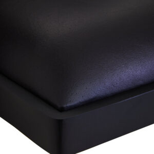 Buffalo Black Leather Chair With Wood Frame