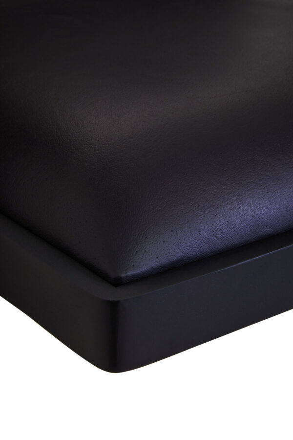 Buffalo Black Leather Chair With Wood Frame