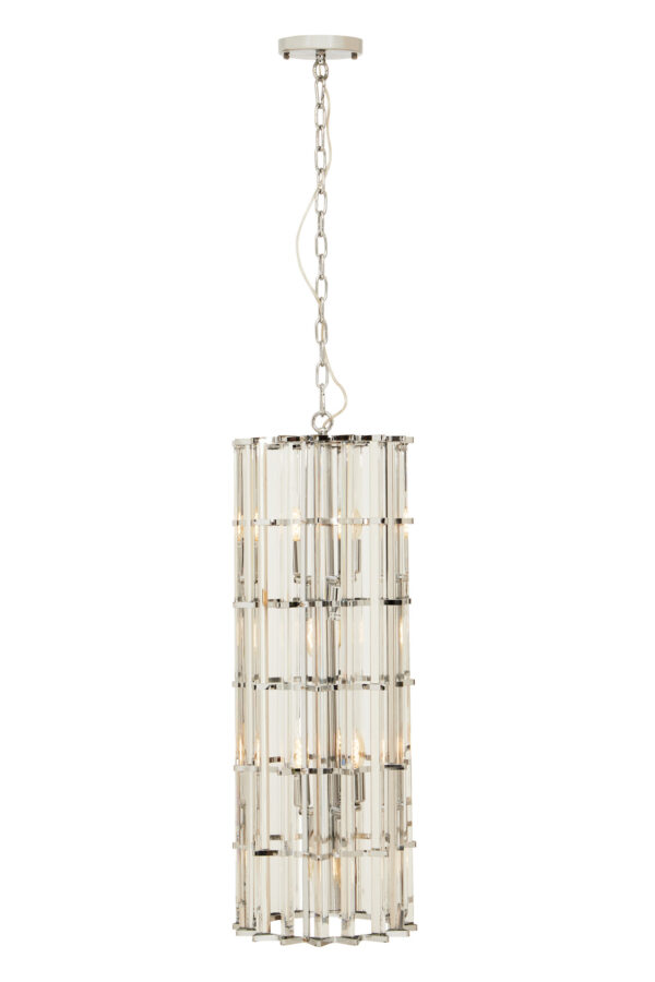 Karli Glass And Chrome Finish Large Vertical Pendant Light
