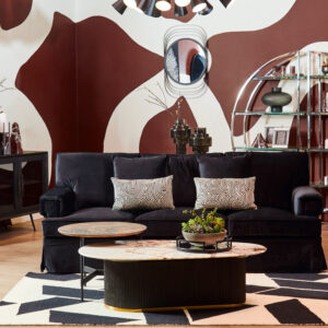 Bosie Milana Large Black and White Geometric Rug