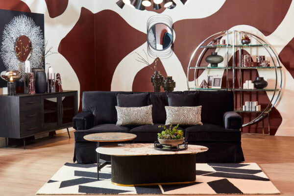 Bosie Milana Large Black and White Geometric Rug