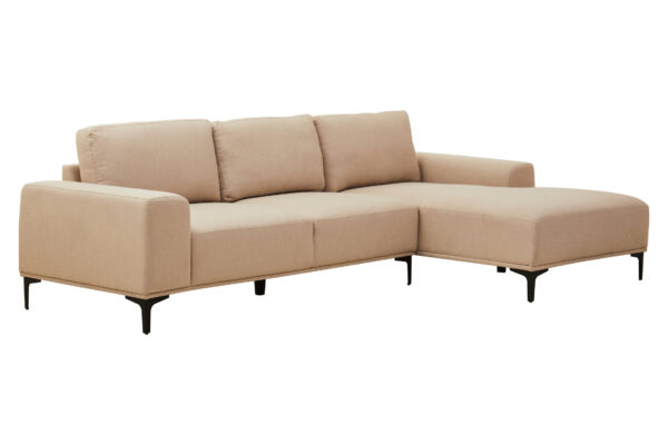 Toulon 3 Seat Natural Fabric Right Chaise Sofa