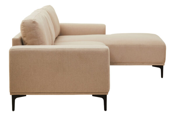 Toulon 3 Seat Natural Fabric Right Chaise Sofa