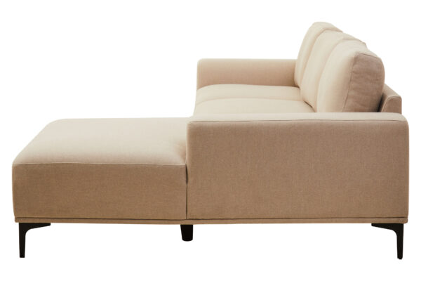 Toulon 3 Seat Natural Fabric Right Chaise Sofa