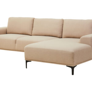 Toulon 3 Seat Natural Fabric Right Chaise Sofa