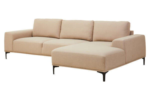 Toulon 3 Seat Natural Fabric Right Chaise Sofa