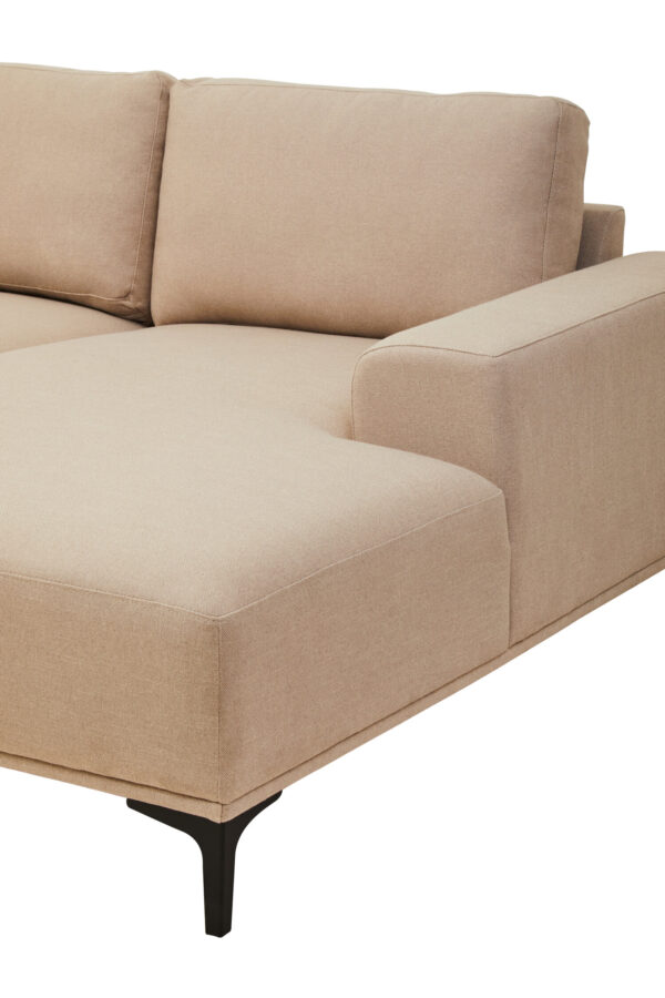 Toulon 3 Seat Natural Fabric Right Chaise Sofa