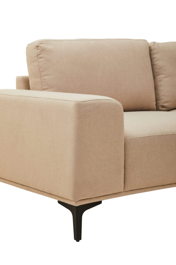 Toulon 3 Seat Natural Fabric Right Chaise Sofa