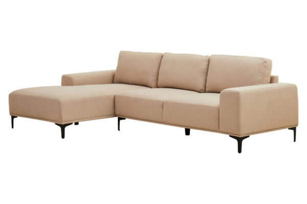 Toulon 3 Seat Natural Fabric Left Chaise Sofa