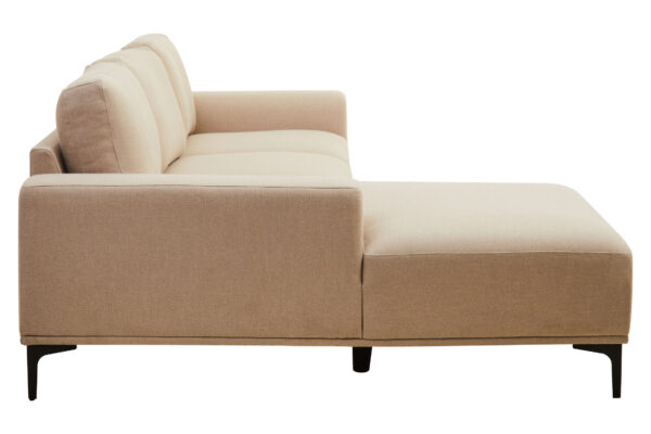Toulon 3 Seat Natural Fabric Left Chaise Sofa