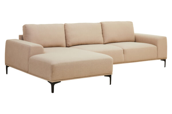 Toulon 3 Seat Natural Fabric Left Chaise Sofa
