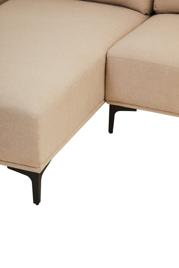 Toulon 3 Seat Natural Fabric Left Chaise Sofa