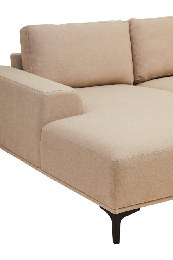 Toulon 3 Seat Natural Fabric Left Chaise Sofa