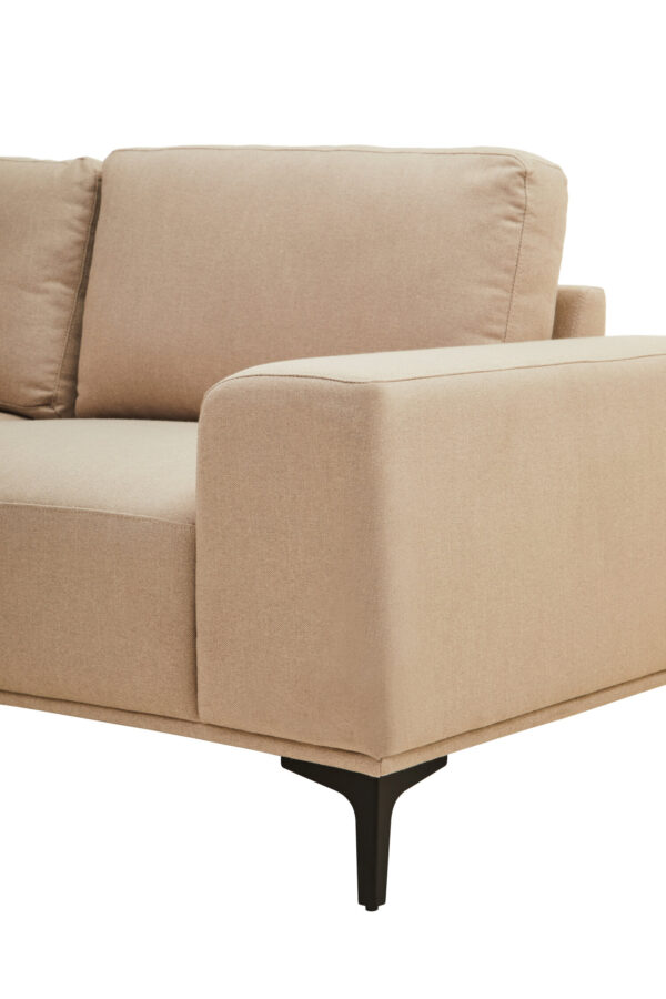 Toulon 3 Seat Natural Fabric Left Chaise Sofa