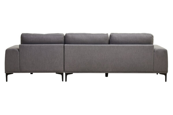 Toulon 3 Seat Grey Fabric Right Chaise Sofa