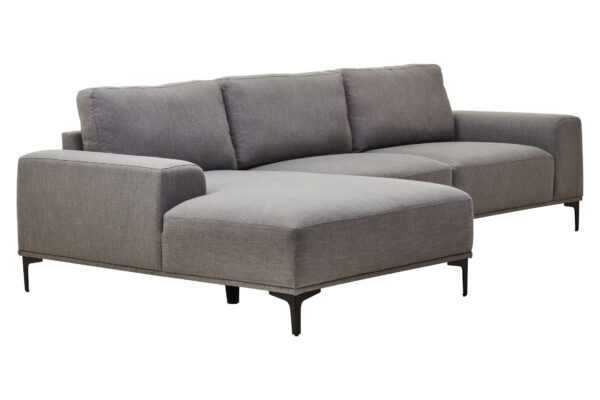 Toulon 3 Seat Grey Fabric Left Chaise Sofa