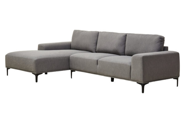 Toulon 3 Seat Grey Fabric Left Chaise Sofa