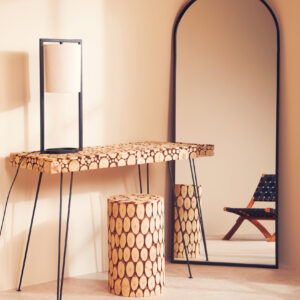 Lara Black Metal Table Lamp with Grey Shade