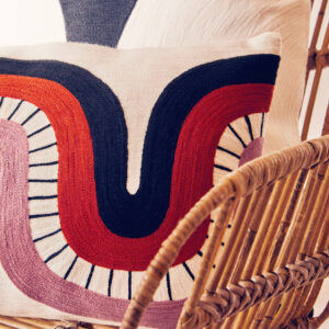 Bosie Ozella Curve Pattern Rectangular Cushion