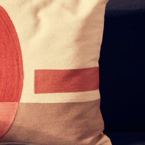 Bosie Ozella Red And White Tonal Cushion