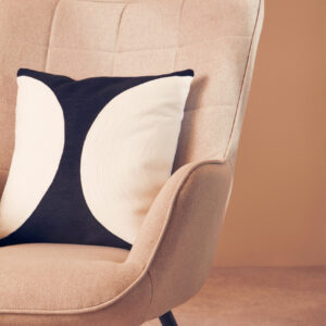 Bosie Ozella Black And White Semi Circular Design Cushion