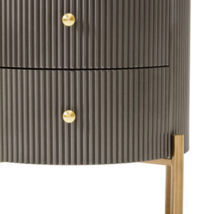 Dervio Grey Two Drawer Chest with Black Marble Top