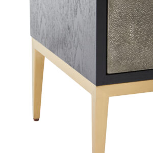 Deruta Two Drawer Grey Shagreen Effect Side Table